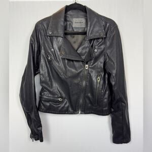 Blank NYC Women’s Black Faux Leather Moto Jacket Size Medium
